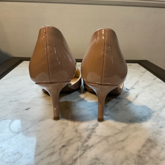π€ Nine West Patent Leather Tan / Nude Pump Heels - Size 7 - Picture 3 of 9